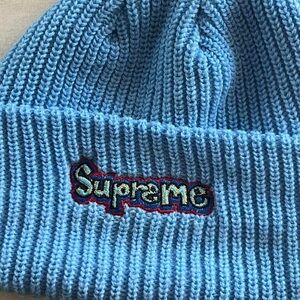 Supreme Gonz Logo Blue Beanie